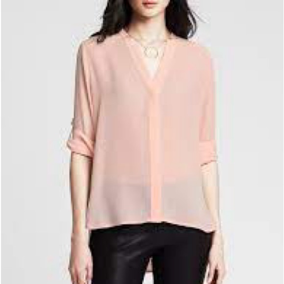 Banana Republic High Low Blush Top XS - Picture 2 of 3